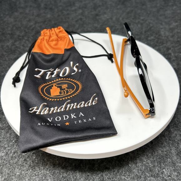Tito's Handmade Vodka Adult Sunglasses w/ Stylish Pouch Round Promotional - Picture 5 of 7